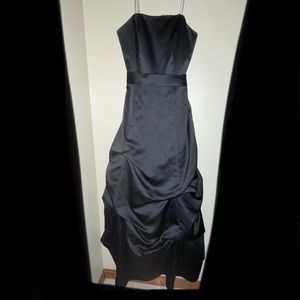 David’s Bridal Black Strapless Ruffle Bridesmaids Dress